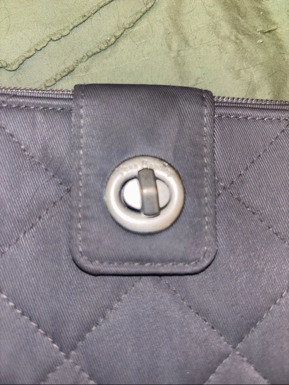 Quilted gray Vera Bradley Women's Zip-Around Wallet with front closure - Picture 2 of 6